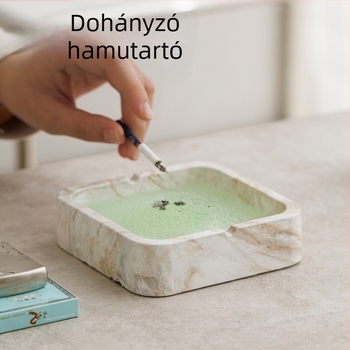 Négyzet alakú kerámia hamutartó INS-stílusban, otthonra és KTV-hez, tárolóval és logónyomtatás lehetőségével