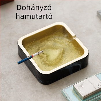 Négyzet alakú kerámia hamutartó INS-stílusban, otthonra és KTV-hez, tárolóval és logónyomtatás lehetőségével