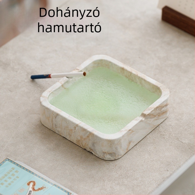 Négyzet alakú kerámia hamutartó INS-stílusban, otthonra és KTV-hez, tárolóval és logónyomtatás lehetőségével