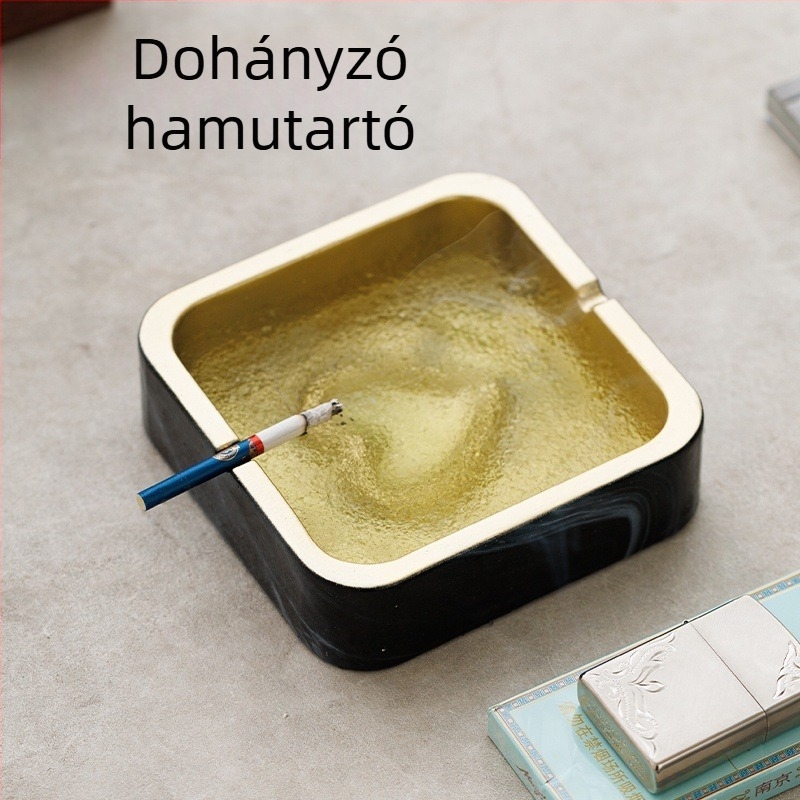 Négyzet alakú kerámia hamutartó INS-stílusban, otthonra és KTV-hez, tárolóval és logónyomtatás lehetőségével