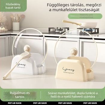 Asztali fedő- és vágódeszka tartó – többfunkciós, mozgatható, telepítés nélkül, műanyag