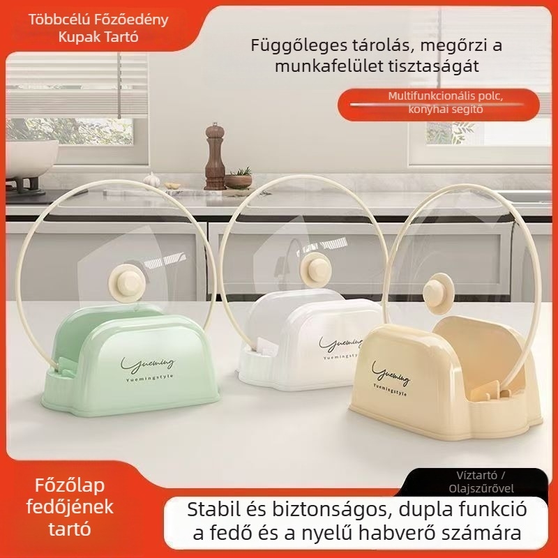 Asztali fedő- és vágódeszka tartó – többfunkciós, mozgatható, telepítés nélkül, műanyag