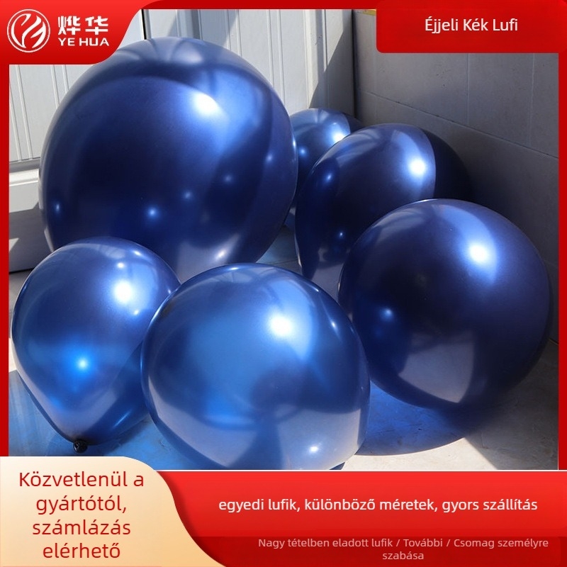 Éjszakai kék gyöngyház balonok, 5 hüvelyk, esküvői boltív és stand dekorációhoz, 18 hüvelykes kerek balonok