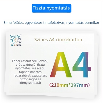 Rézlemezes öntapadós címkék, téglalap alakú, fényes felület, nyomtatáshoz és inkjethez, vastagság 0,04 mm, vízbázisú ragasztó, 100 példány