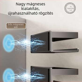 Konyhai mágneses oldalsó tároló, falra szerelhető, minimalist stílusú, szénacél anyagú