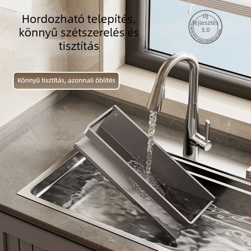 Konyhai mágneses oldalsó tároló, falra szerelhető, minimalist stílusú, szénacél anyagú