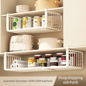 Konyhai tároló polc – kibővíthető, mozgatható, falra szerelhető, többszintű, műanyag