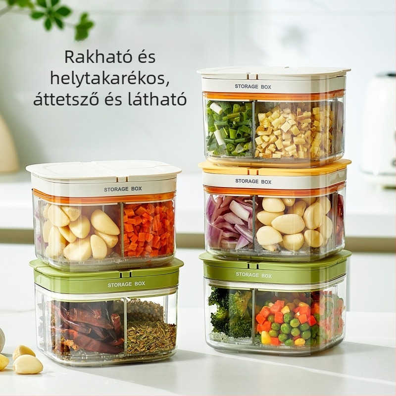 Zöldség- és gyümölcscrisper – műanyag, zárható tároló, vízelvezető rekesz, frissesség megőrzése