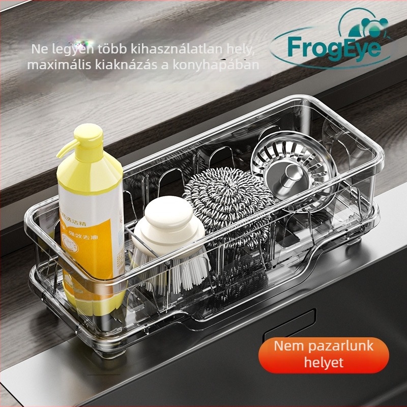 Konyhai tároló polc – többfunkciós, mozgatható, szerelés nélkül; PET anyag; modern minimalista dizájn; téglalap alakú