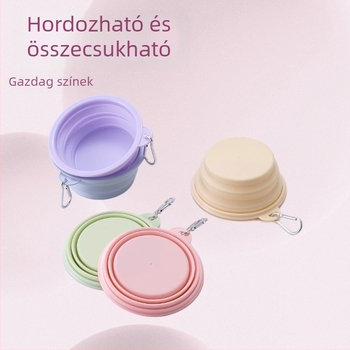 Macaron összecsukható etető- és itató tál háziállatoknak – hordozható kutya- és macska tál kültéri használatra
