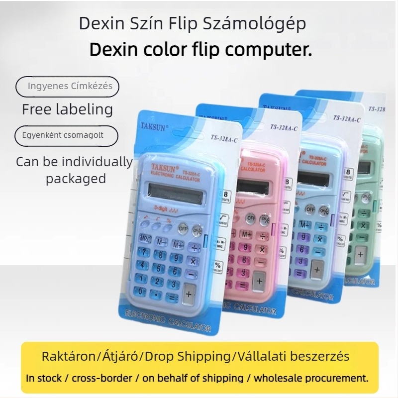 TAKSUN Dexin TS-328A-C mini hajtogatható számológép hallgatók számára könyveléshez