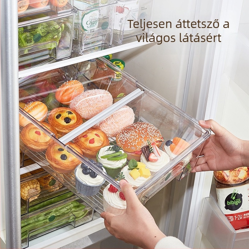Japán stílusú hűtőtároló doboz, műanyagból, összecsukható, nyitott felső résszel, frissesség megőrzése gyümölcsök és zöldségek számára