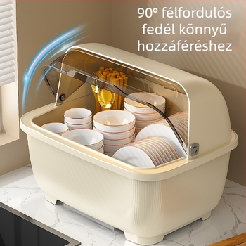Fali lecsöpögtetős edénytartó polc fedéllel