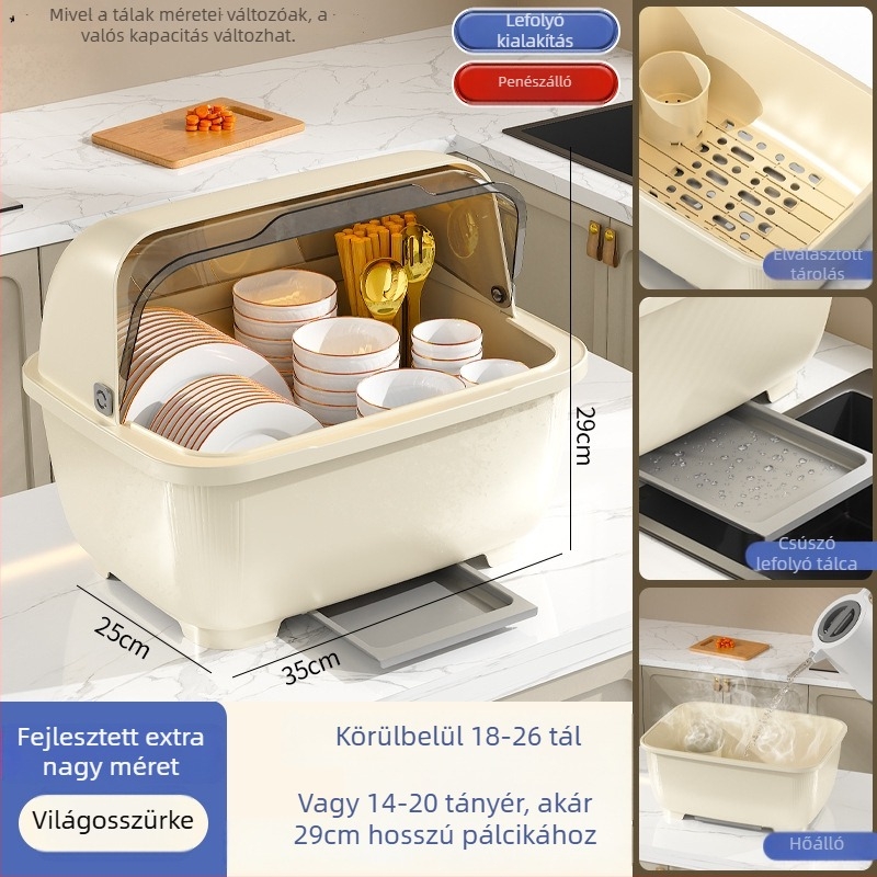 Fali lecsöpögtetős edénytartó polc fedéllel