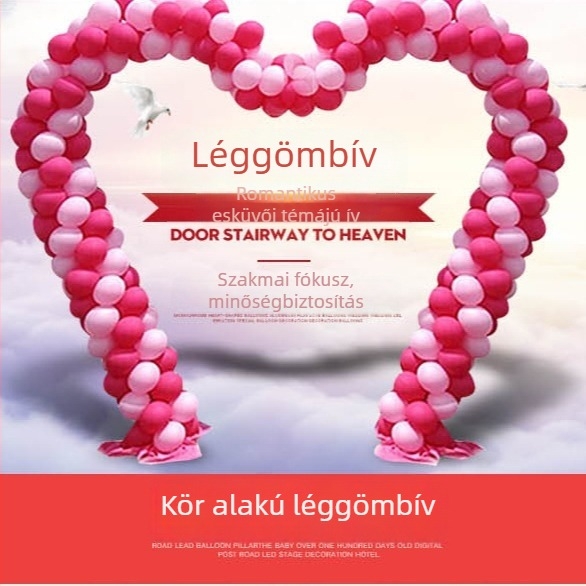 Szív alakú lufiív állvány két alapzattal esküvőre és bulira