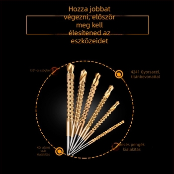 Többfunkciós fűrészfogú spirálfúró faanyaghoz, ötvözetfej, magas keménység, nagy szilárdság