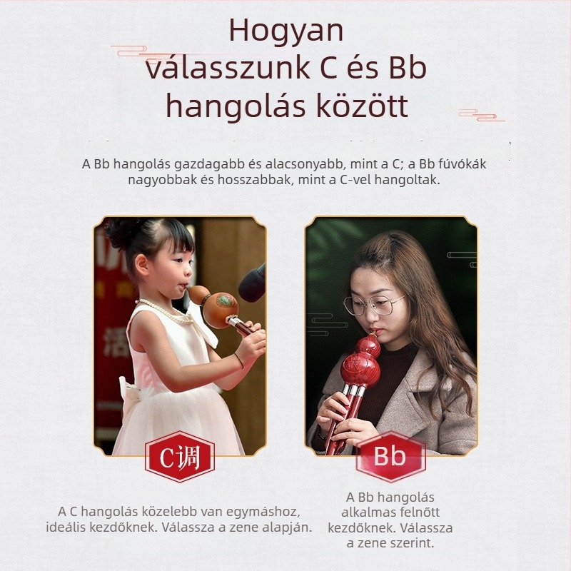 Hulusi hangszer, modell C/B, márka Polygonum wind, anyag: műfa, csomagolás: dobozban.