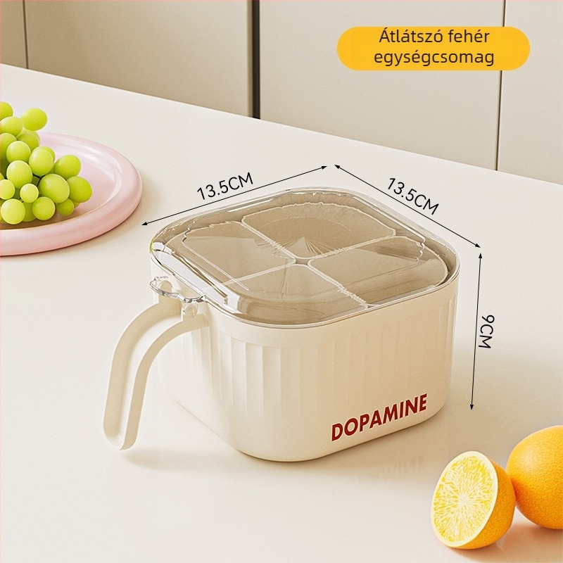Dopamine Fűszertartó – Műanyag, Hordozható, Porálló Konyhai Tároló, Négy Az Egyben, Nyomógombos