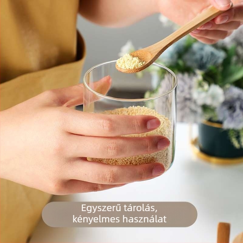 Autonomy Üveges fűszer-tartó, vízmentesen záródó, erősen vastagított kivitel, alkalmas szilárd fűszerekhez, logónyomás elérhető