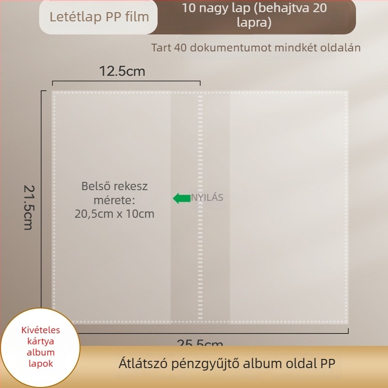 PP átlátszó belső oldal készpénz-takarékos füzethez, 3 lyukú, PP anyag, testreszabható, 30 lap
