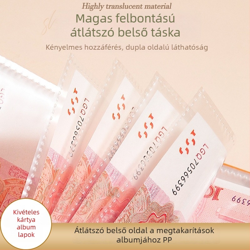 PP átlátszó belső oldal készpénz-takarékos füzethez, 3 lyukú, PP anyag, testreszabható, 30 lap