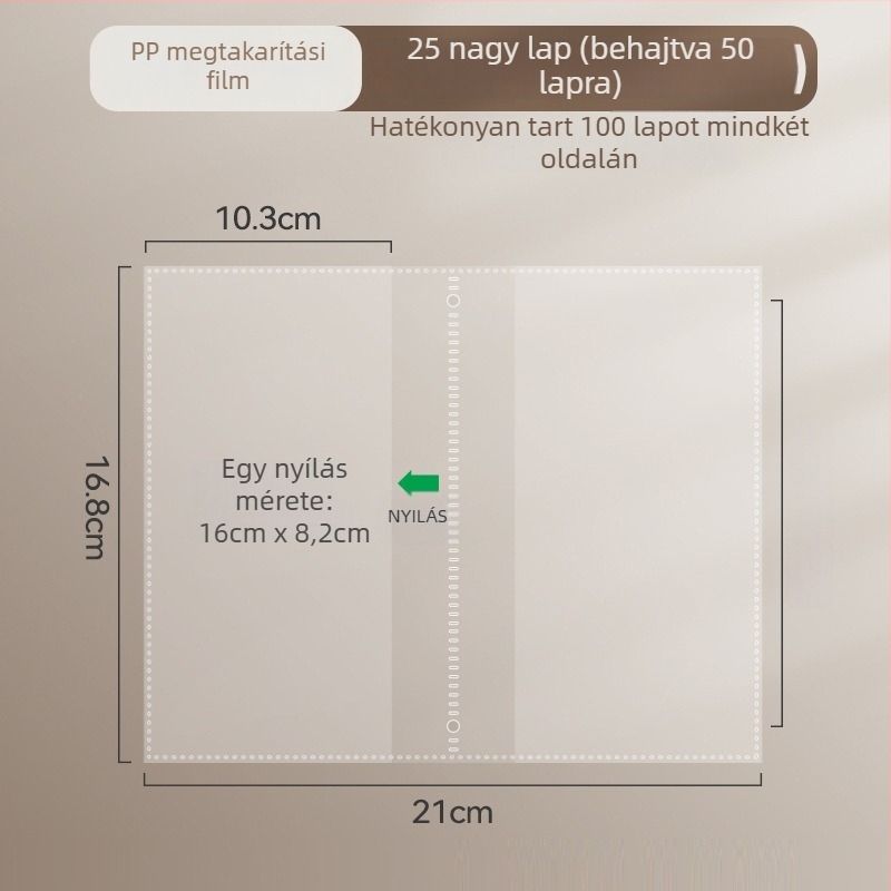 PP átlátszó belső oldal készpénz-takarékos füzethez, 3 lyukú, PP anyag, testreszabható, 30 lap