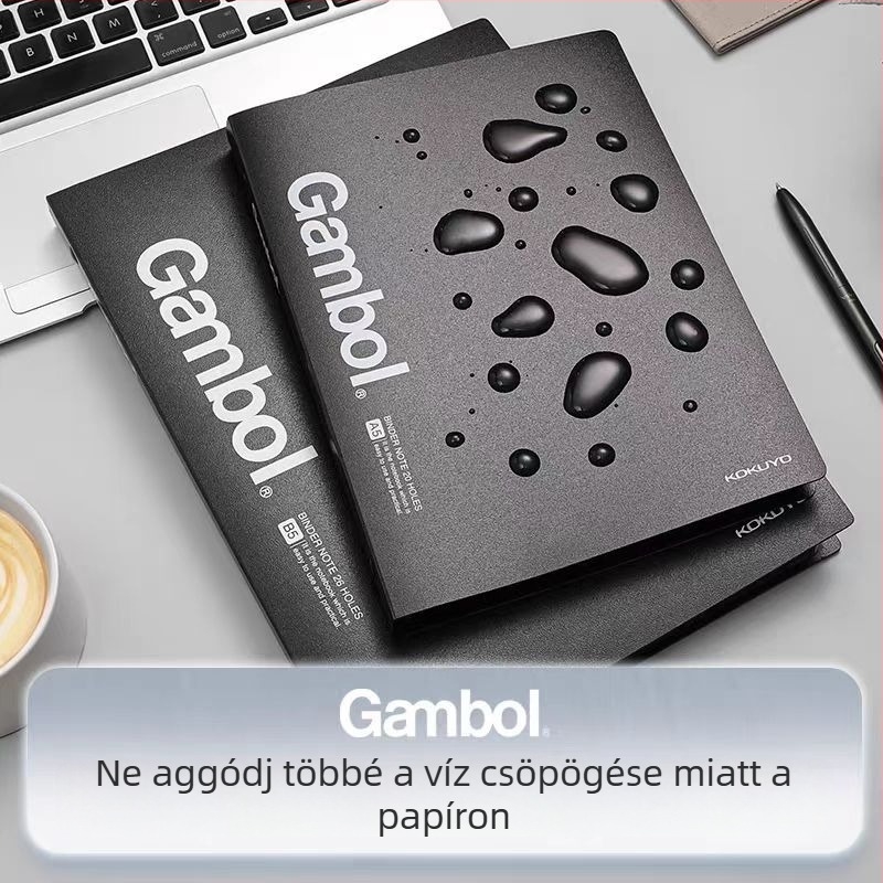Kokuyo Gambol Watanabe 26 lyukú tokos notesz levehető héjjal, vonalas oldalakkal, loose-leaf refill