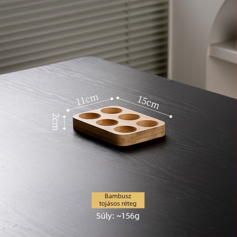 Bambusz tojás tartó hűtőbe és a konyhában történő tárolásra, nyomtatott logóval és testreszabási lehetőséggel