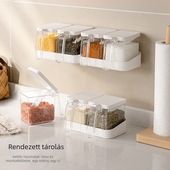 Fali fűszertartó készlet – műanyag, modern minimalist stílus