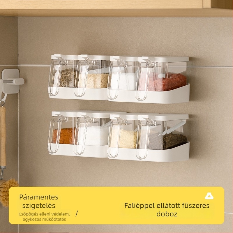 Fali fűszertartó készlet – műanyag, modern minimalist stílus