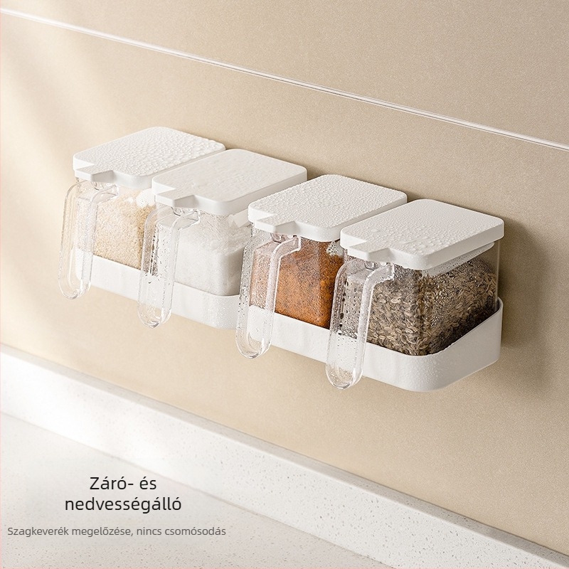Fali fűszertartó készlet – műanyag, modern minimalist stílus