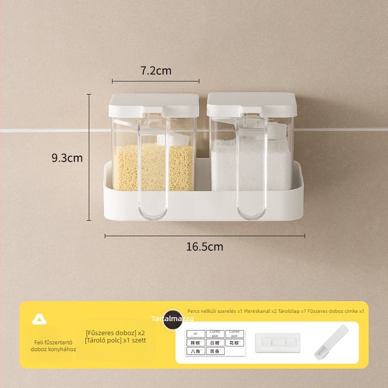 Fali fűszertartó készlet – műanyag, modern minimalist stílus