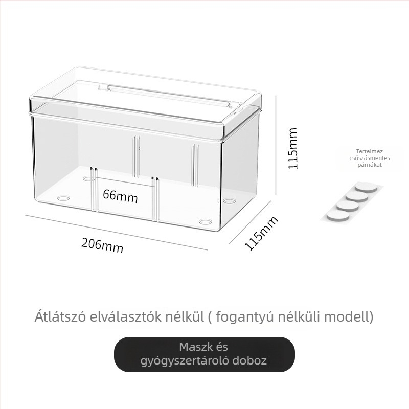 Tablettás doboz fedéllel, PET műanyagból, porálló, japán stílus