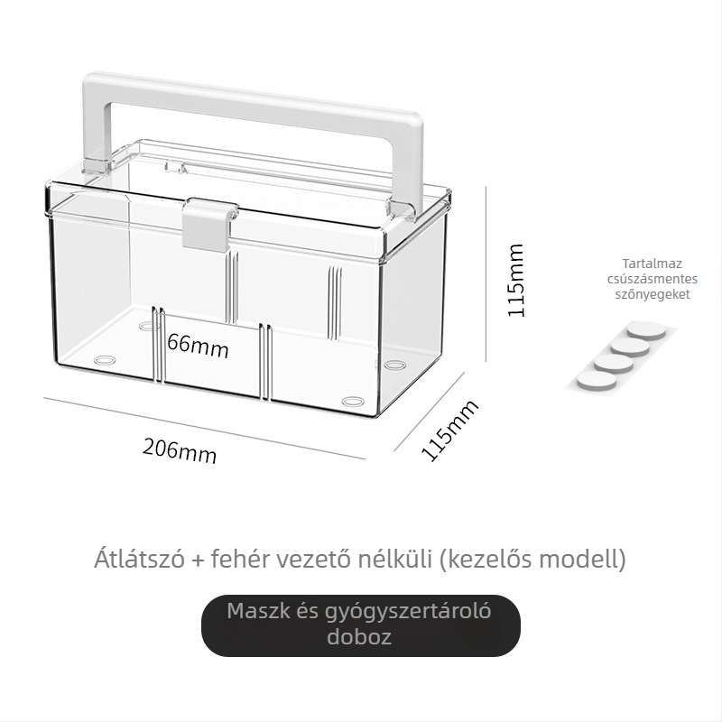 Tablettás doboz fedéllel, PET műanyagból, porálló, japán stílus