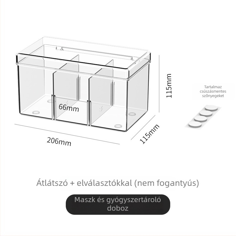 Tablettás doboz fedéllel, PET műanyagból, porálló, japán stílus