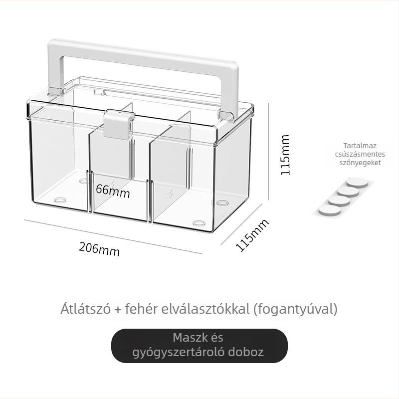 Tablettás doboz fedéllel, PET műanyagból, porálló, japán stílus