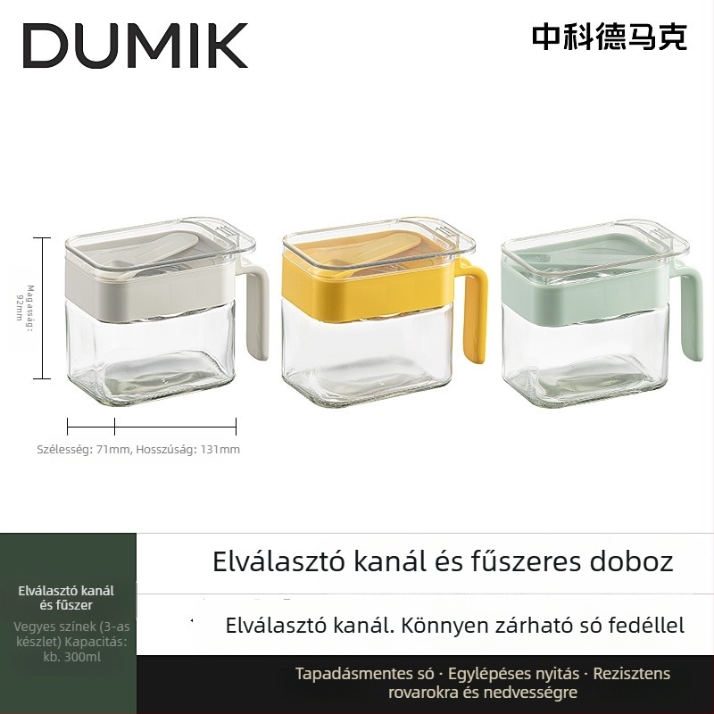 Demark üvegből készült, zárható fűszertároló készlet a konyhába