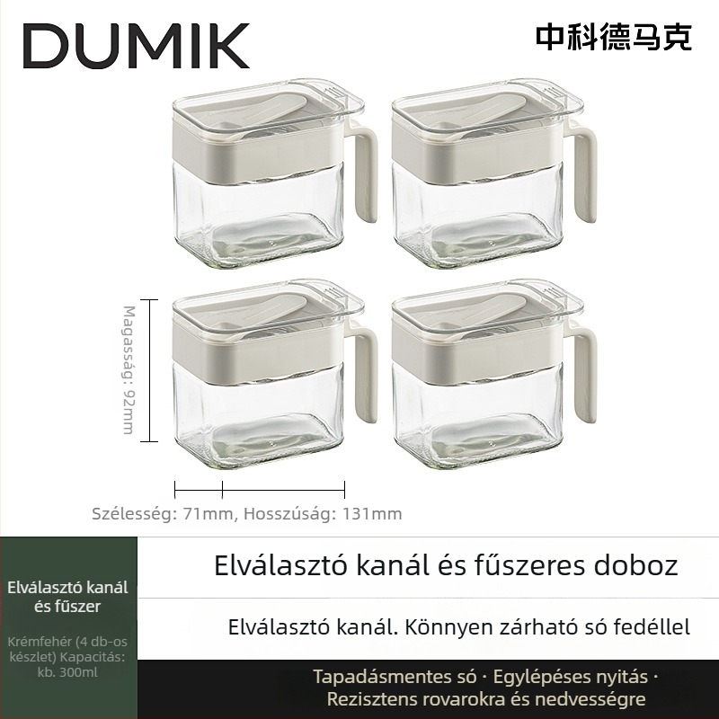 Demark üvegből készült, zárható fűszertároló készlet a konyhába