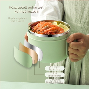304 rozsdamentes acél ebédes doboz – kerek, kétszintes, 1–2 L, élelmiszer-minőségű, lezárható és szivárgásmentes
