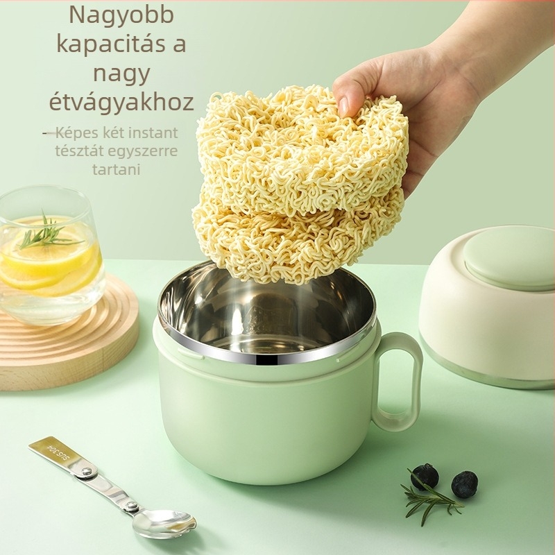 304 rozsdamentes acél ebédes doboz – kerek, kétszintes, 1–2 L, élelmiszer-minőségű, lezárható és szivárgásmentes