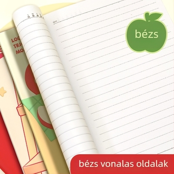 Youbao Karikatúra jellegű notesz diákoknak, cérnafűzés, papír borító, 50–100 oldal