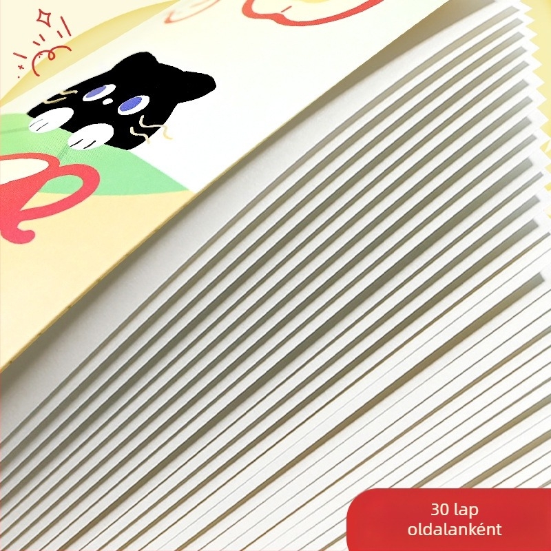 Youbao Karikatúra jellegű notesz diákoknak, cérnafűzés, papír borító, 50–100 oldal
