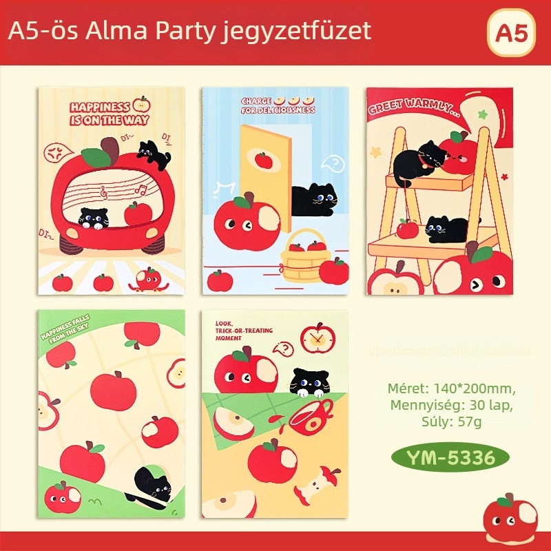 Youbao Karikatúra jellegű notesz diákoknak, cérnafűzés, papír borító, 50–100 oldal
