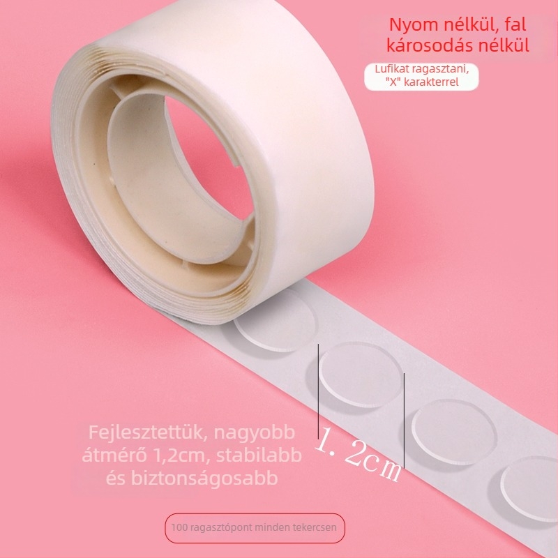 Átlátszó balon pöttyök – kerek kétoldalas öntapadó pöttyök faldekorációhoz, esküvői dekorációhoz
