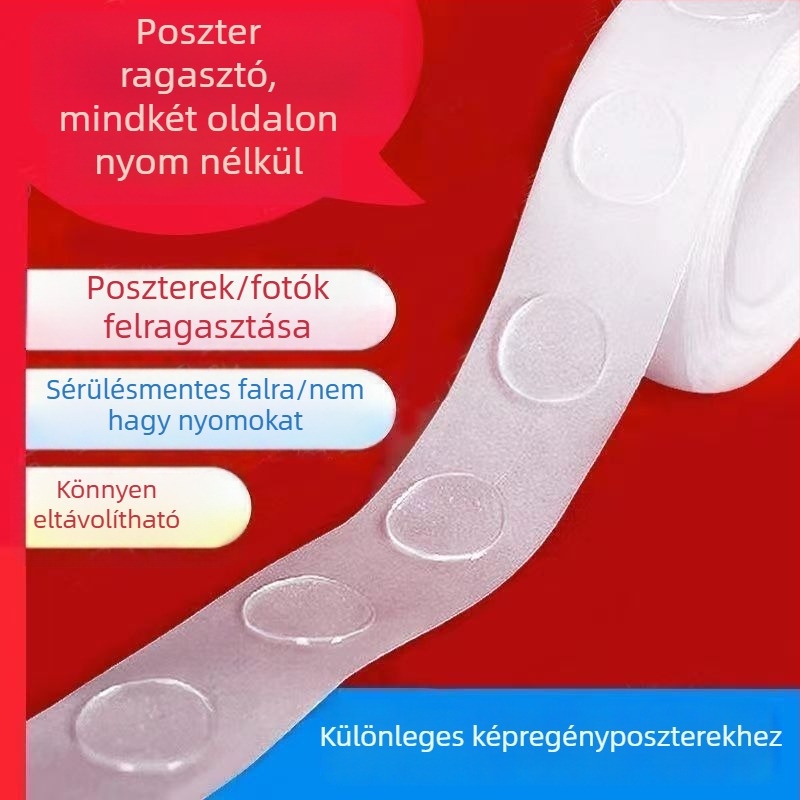 Átlátszó balon pöttyök – kerek kétoldalas öntapadó pöttyök faldekorációhoz, esküvői dekorációhoz
