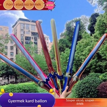 Gyerekeknek készült felfújható kard balon, rajzfilm design – kézzel tartható játék