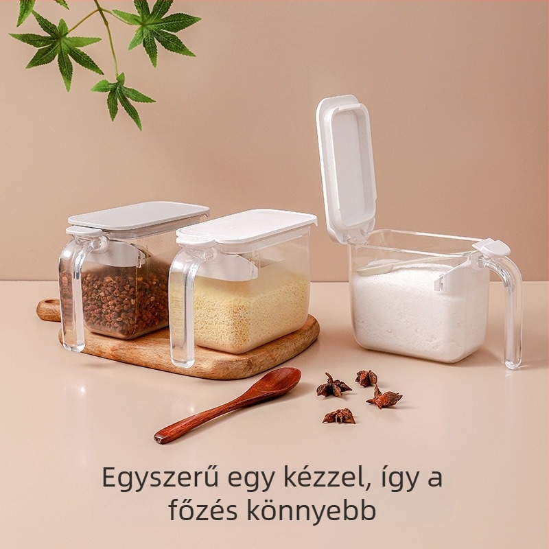 Fűszertartó üveg, zárható és nedvességálló, átlátszó, alkalmas szilárd fűszerekhez, logónyomás elérhető, 2023-ban kiadva.