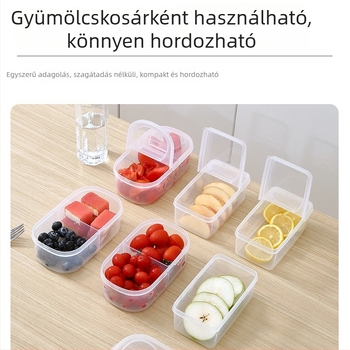 Műanyag konyhai fűszeres rekeszes doboz, zárható, szilárd fűszerekhez — YQ