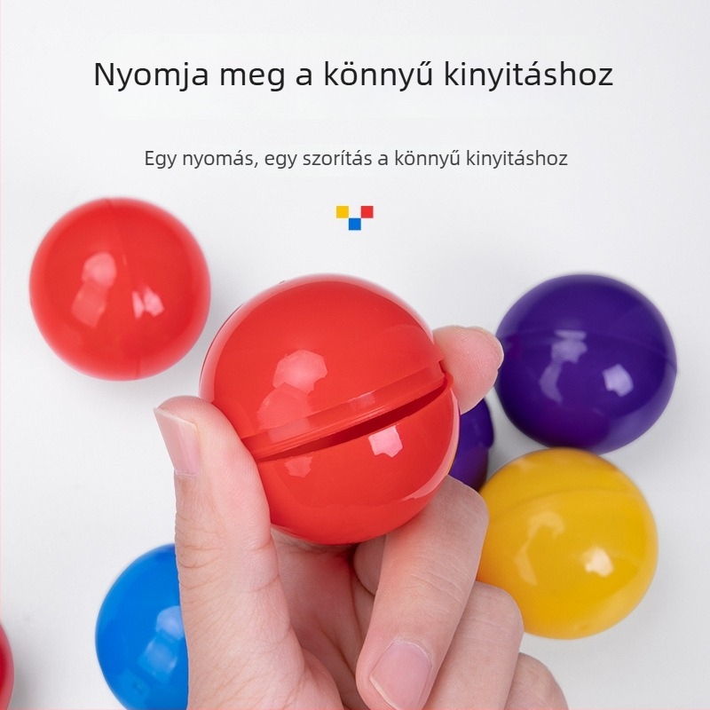 Színes kinyitható sorsolólabda, rekvizit sorsolásokhoz, műanyag, átmérője 3,7 cm