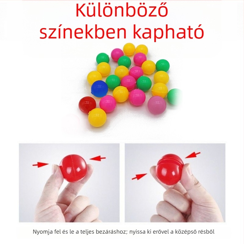 Színes kinyitható sorsolólabda, rekvizit sorsolásokhoz, műanyag, átmérője 3,7 cm